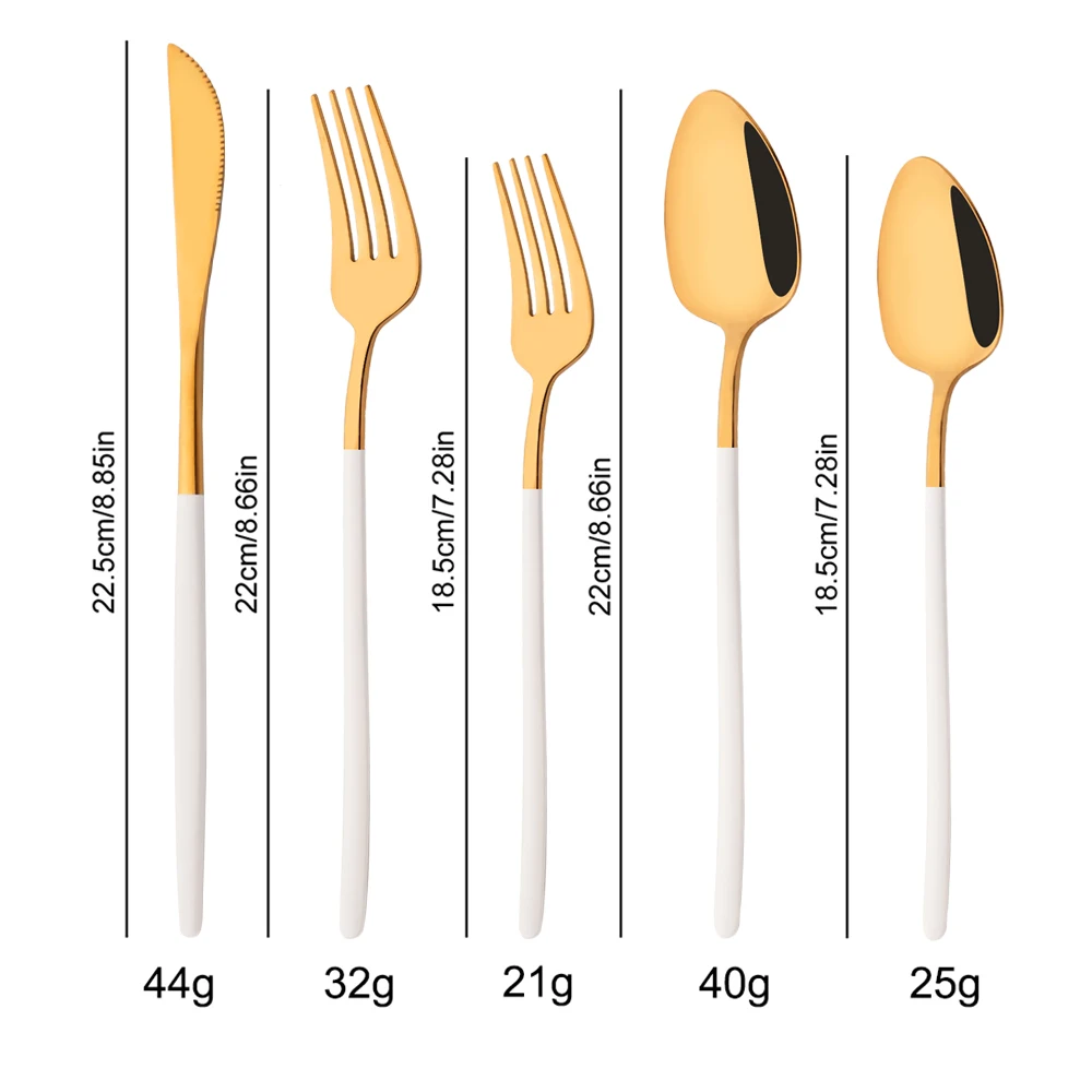 5Pcs White Gold Cutlery Set St - Gold Plated Cutlery review and price