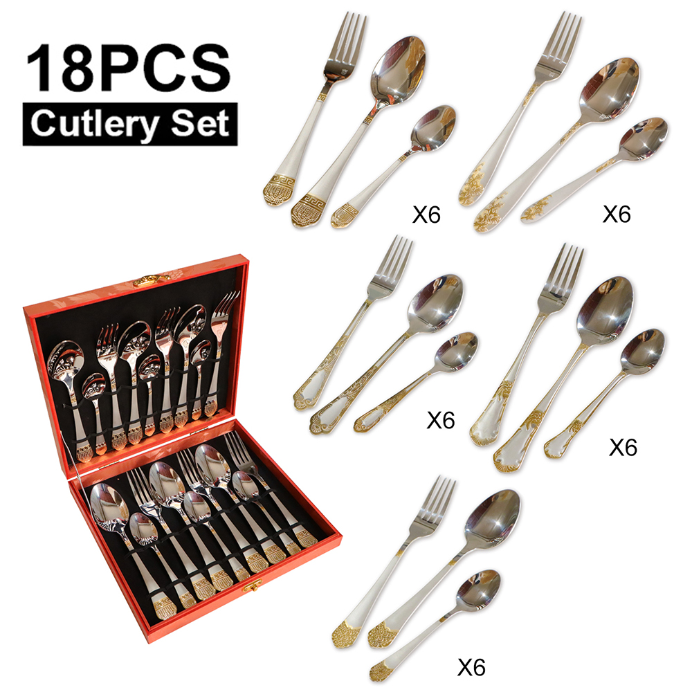 18Pcs Cutlery Set Stainless St - Gold Plated Cutlery review and price