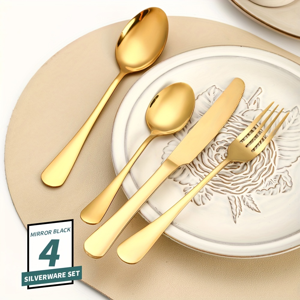 24pcs Elegant Stainless Steel  - Gold Plated Cutlery review and price