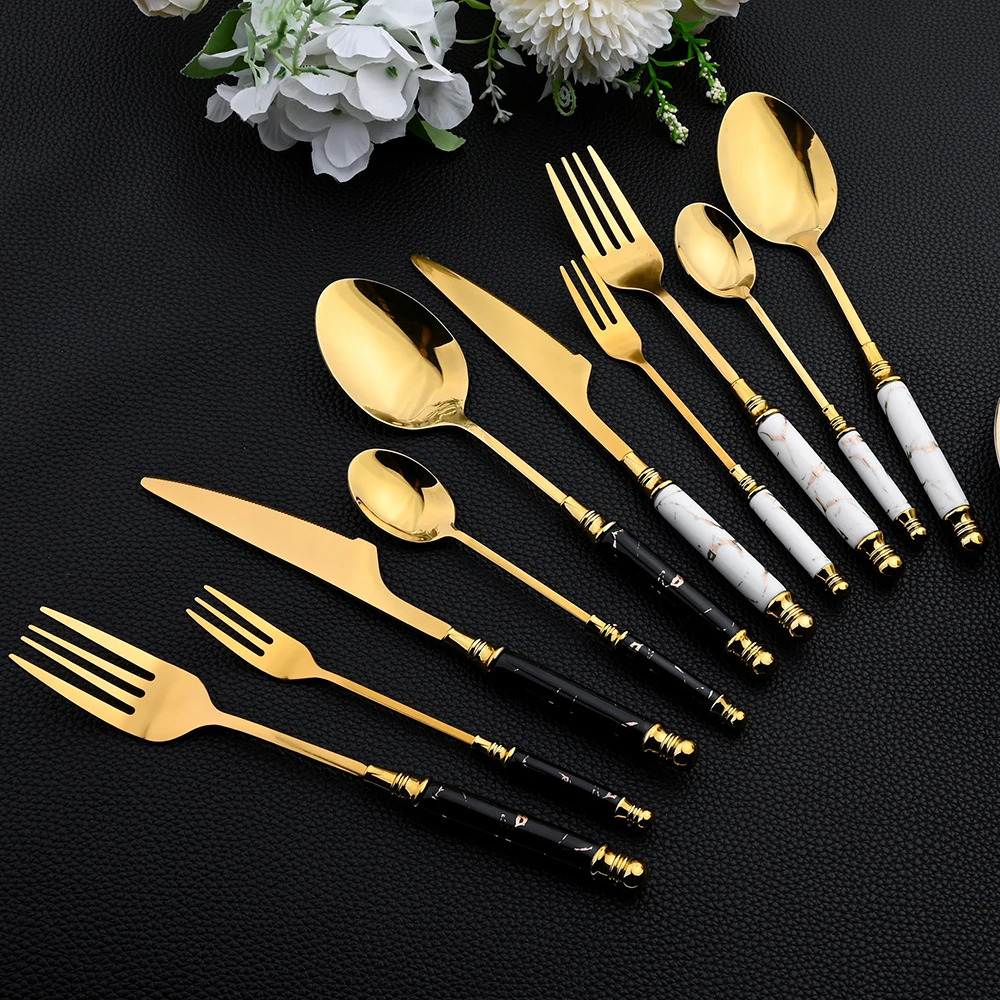 16Pcs Tableware Set Cutlery Se - Gold Plated Cutlery review and price