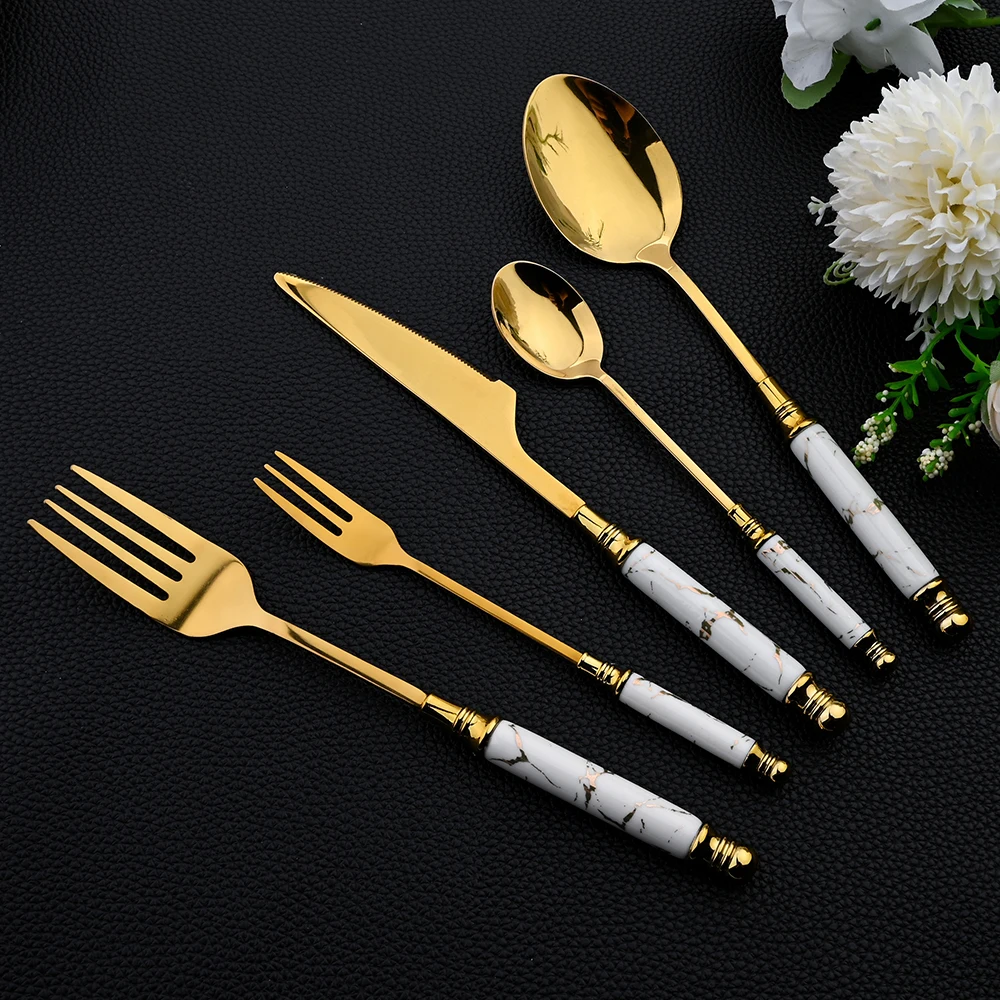 16Pcs Tableware Set Cutlery Se - Gold Plated Cutlery review and price