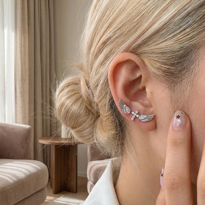 Angel Wings Cross Earrings Lux - Luxury Lifestyle Jewelry review and price
