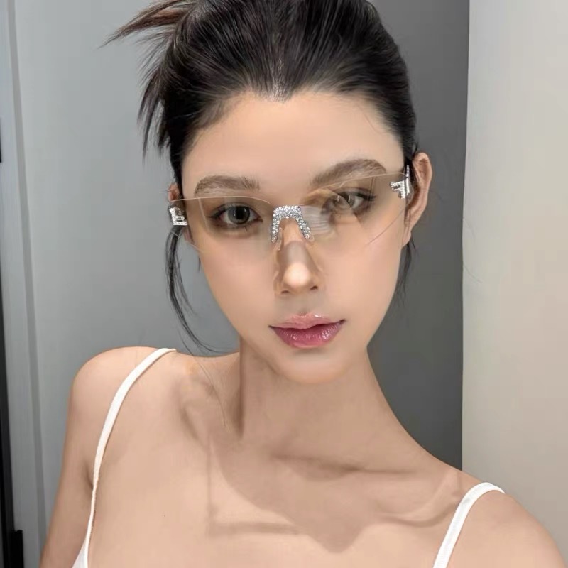 Women's Sexy Cat Eye Rimless R - Luxury Zone review and price